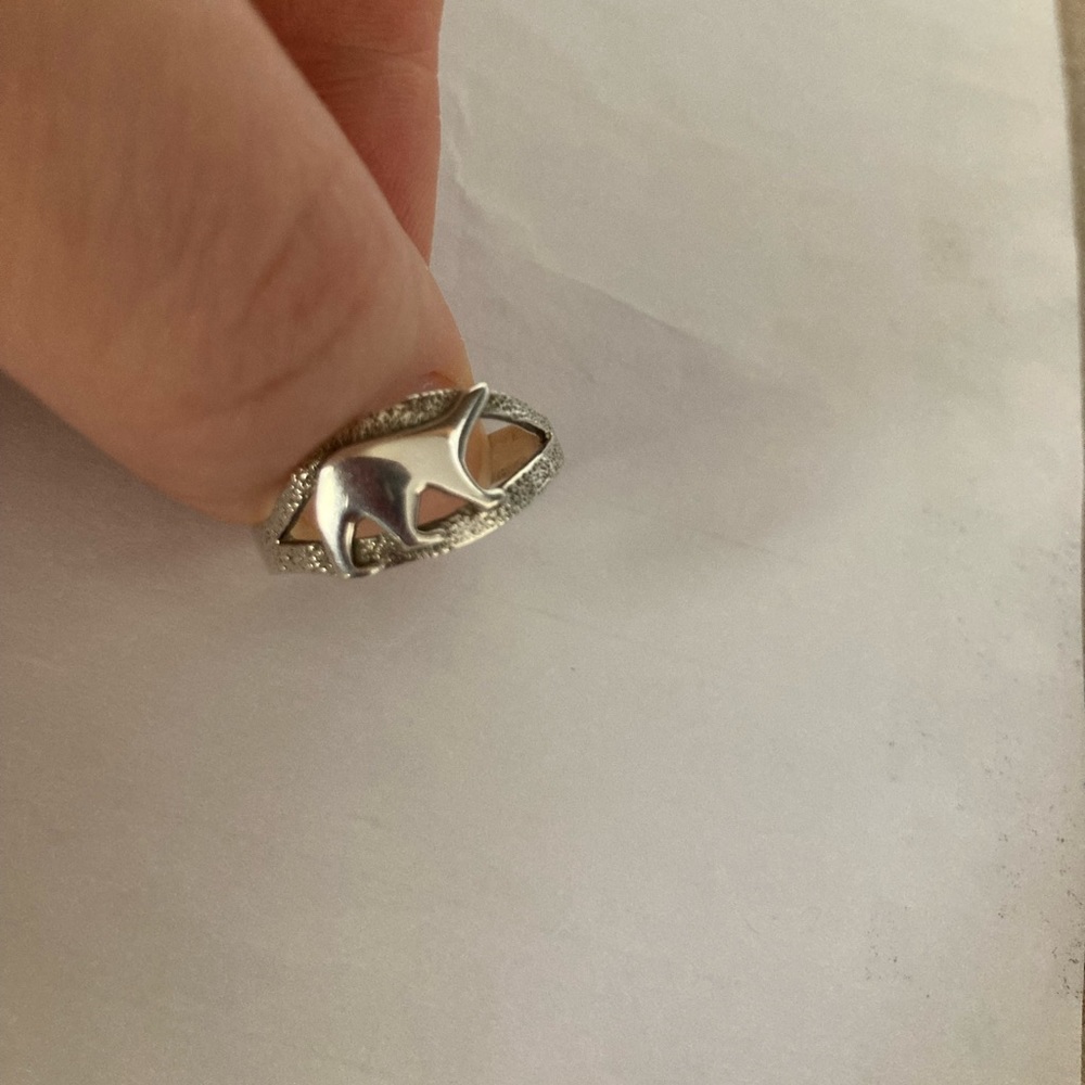 Sterling silver polar bear ring size 7